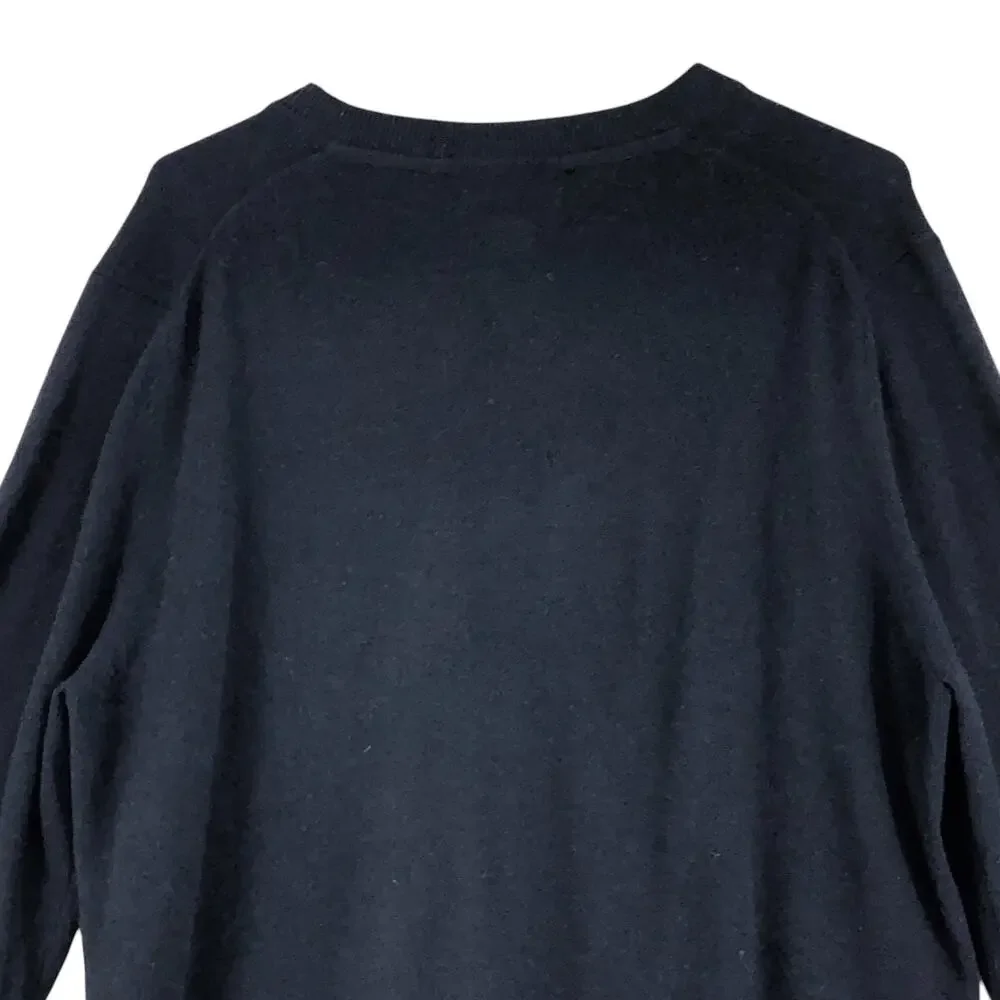 John W Nordstom Mens Size M Sweater Jumper V Neck 100% Cashmere Navy Blue